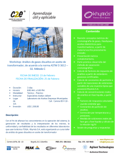 Workshop: Análisis de gases disueltos en aceite de