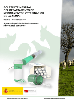 Diciembre de 2015 - Agencia Española de Medicamentos y