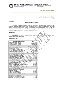27/01/2016 Lista definitiva técnico/auxiliar de educación infantil PDF.