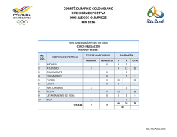 comité olímpico colombiano dirección deportiva xxxi juegos