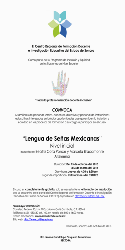 “Lengua de Señas Mexicanas” - Centro Regional de Formación