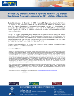 Hoteles City Express Anuncia la Apertura del Hotel City Express
