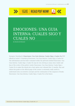 Emociones Una Guia Interna Cuales Sigo y Cuales No PDF E