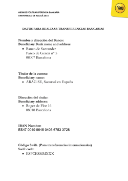 • Banco de Santander Paseo de Gracia nº 5 08007