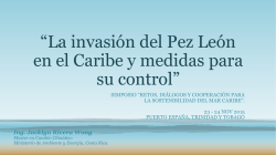 “La invasión del Pez León en el Caribe y medidas para su control”