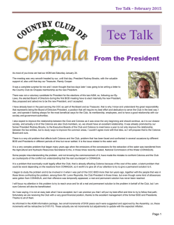 Tee Talk - Feb 2015 - Country Club de Chapala