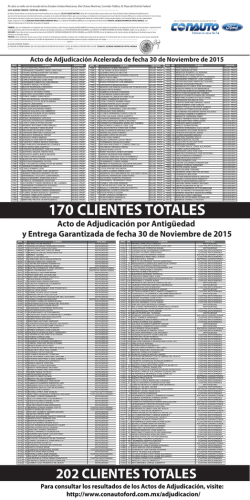 170 CLIENTES TOTALES - Autofinanciamiento Conauto Ford