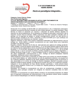 El esófago de Barrett - Congreso Argentino de Gastroenterologia y