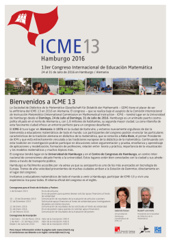 Bienvenidos a ICME 13