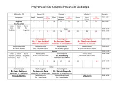 Programa del XXV Congreso Peruano de Cardiología