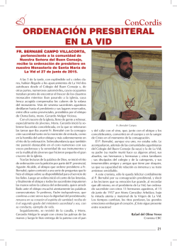 Ordenación presbiteral de Fr. Bernabé Campo Villacorta en La Vid