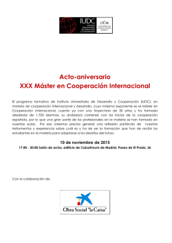 Programa acto XXX aniversario máster 10-11-15