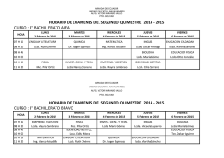 horario de examenes del segundo quimestre 2014