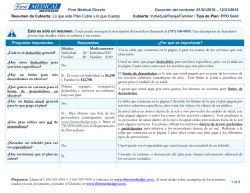 First Medical Directo Duración del contrato: 01/01/2016 – 12/31