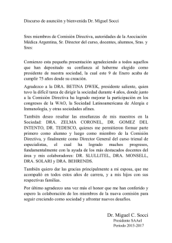 Discurso Asunción - Sociedad Argentina de Alergia e