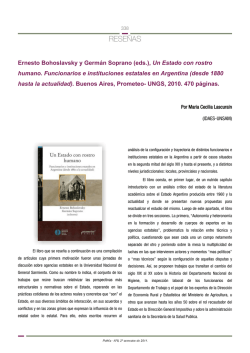 Ernesto Bohoslavsky y Germán Soprano (eds.), Un Estado