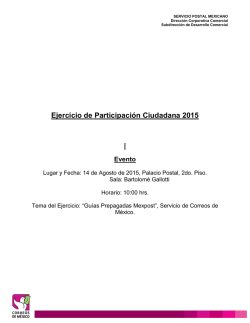 Ejercicio de Participación Ciudadana 2015 |