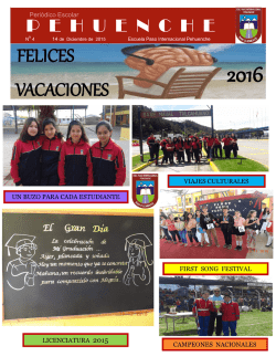 VACACIONES FELICES - Escuela Paso Pehuenche