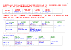 calendario de exámenes extraordinarios (1, 2, 3 y 4