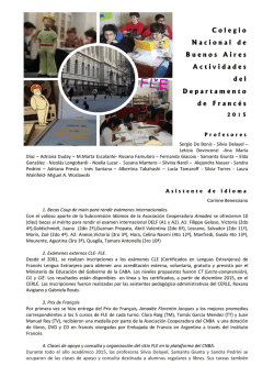 Informe del Departamento de Francés 2015