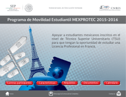 Programa de Movilidad Estudiantil MEXPROTEC 2015-2016