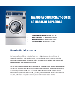 LAVADORA COMERCIAL T-600 DE 40 LIBRAS DE