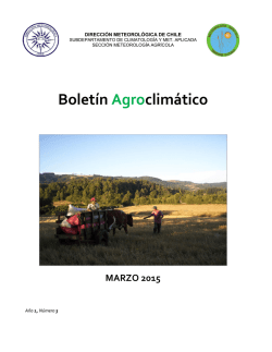 Boletín Agroclimático MARZO 2015