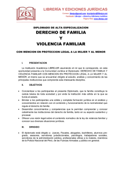 DERECHO DE FAMILIA Y VIOLENCIA FAMILIAR