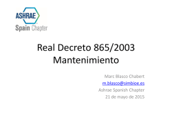 Real Decreto 865/2003 Mantenimiento