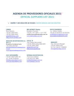 AGENDA DE PROVEEDORES OFICIALES 2015/ OFFICIAL