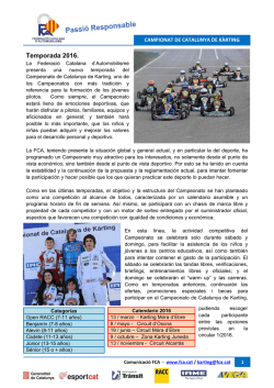 Temporada 2016. - Federació Catalana d`Automobilisme