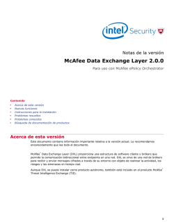 McAfee Data Exchange Layer 2.0.0 Notas de la versión Para uso
