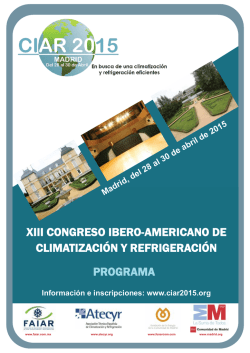 XIII CONGRESO IBERO-AMERICANO DE CLIMATIZACIÓN Y