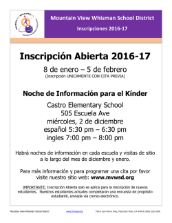 Inscripción Abierta 2016-17 - Huff Elementary School