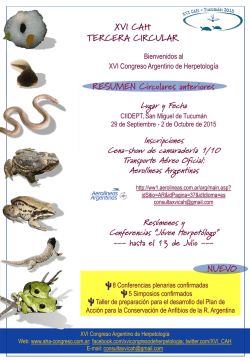 XVI CAH – Tercera Circular - Congreso Argentino de Herpetología