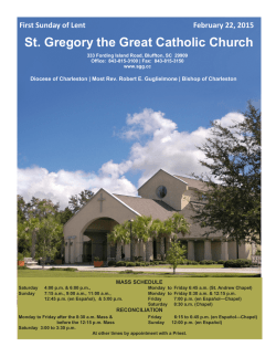 St. Gregory the Great Catholic Church First Sunday of Lent February
