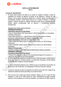 Cartilla de Información - Caja Municipal de Sullana
