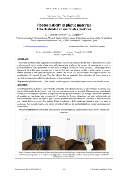 Photoelasticity in plastic material