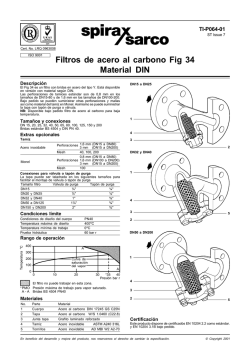 Filtros de acero al carbono Fig 34 Material DIN