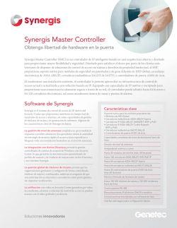 Especificaciones de la Synergis Master Controller