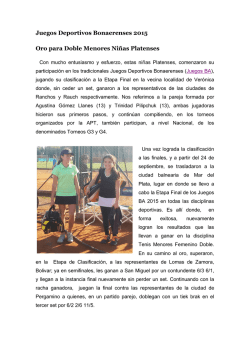Juegos BA 2015 - Asociación Platense de Tenis