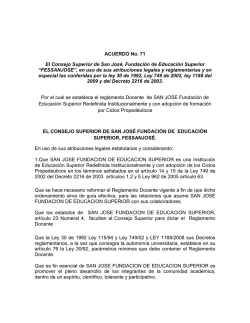 Reglamento Docente - San José Fundación de Educación Superior