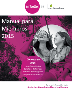 Manual para Miembros 2015 - Ambetter from Coordinated Care