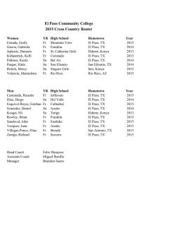 El Paso Community College 2015 Cross Country Roster