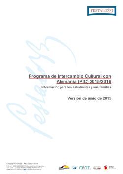 Programa de Intercambio Cultural con Alemania (PIC) 2015/2016