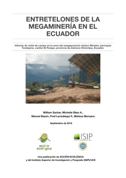 Entretelones de la megaminería en el Ecuador