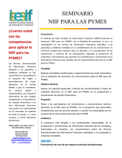 SEMINARIO NIIF PARA LAS PYMES - Federación de Colegios de