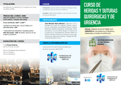 CURSO DE HERIDAS Y SUTURAS QUIRÚRGICAS Y DE URGENCIA