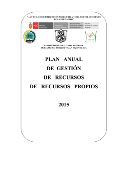 plan anual de gestión de recursos de recursos propios 2015