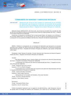 BOC - Consejería de Sanidad del Gobierno de Cantabria